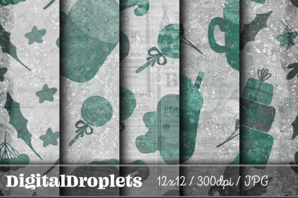Christmas at Home Vol. 44 | Vintage Digital Paper Collection