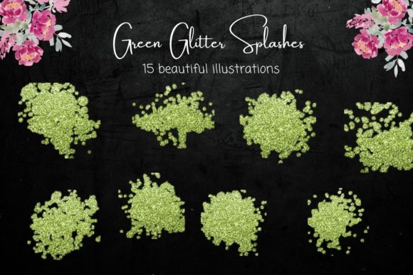 Green Glitter Splash Collection: Elevate Your Designs