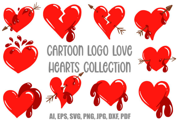 Love Hearts Red Halloween Valentines SVG: Creative Design Assets