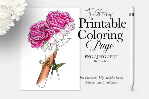 Peony Flower Coloring Page: A Designer's Asset