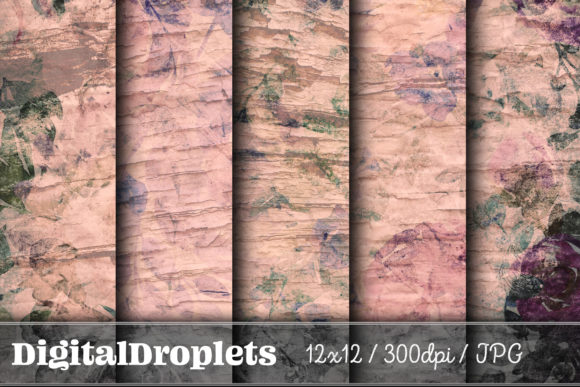 Weathered Blossoming Flowers Vol. 8: Vintage Design Assets